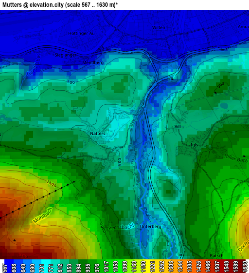 Mutters elevation map