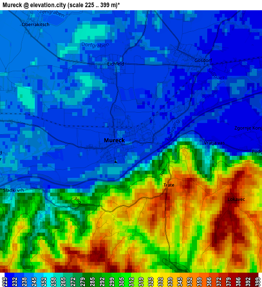 Mureck elevation map