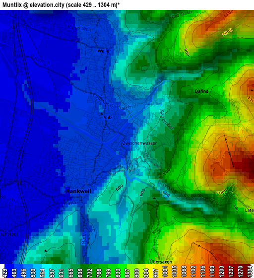 Muntlix elevation map