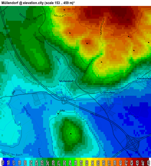 Müllendorf elevation map