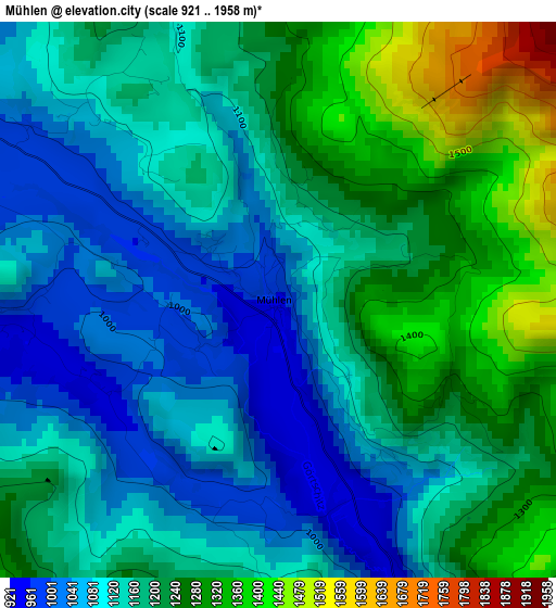 Mühlen elevation map