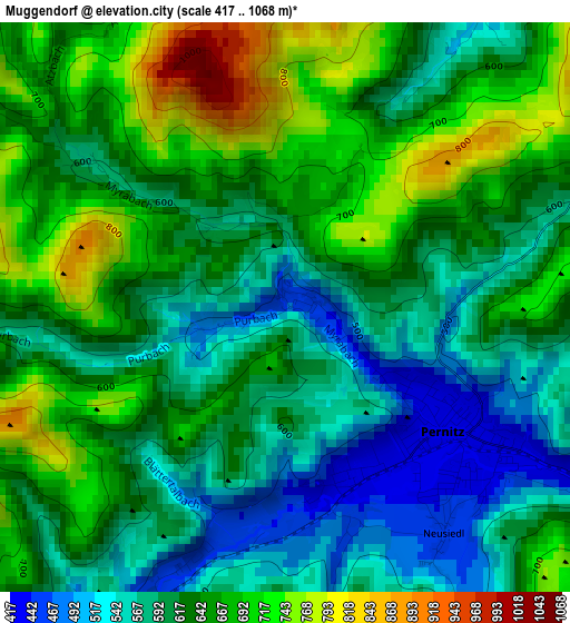 Muggendorf elevation map