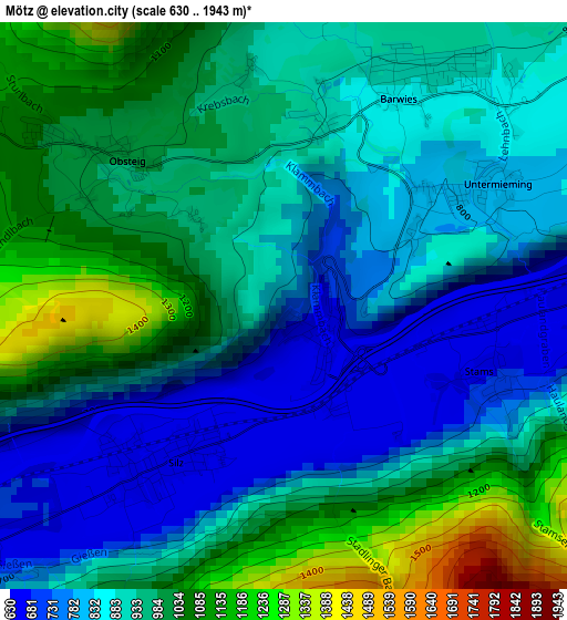 Mötz elevation map