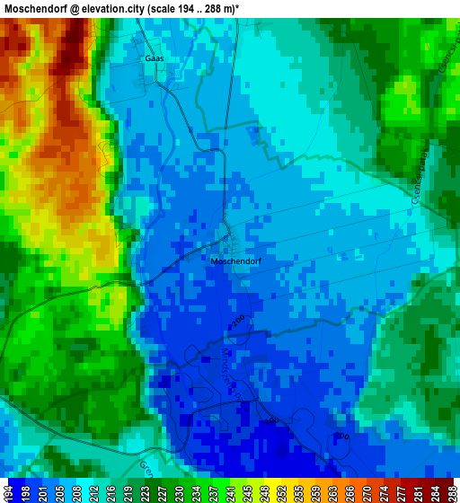 Moschendorf elevation map