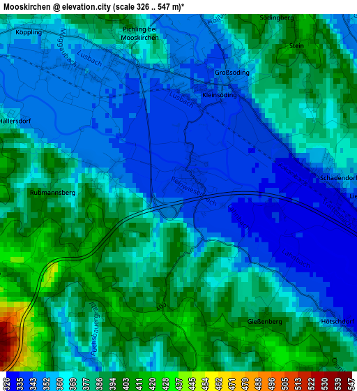 Mooskirchen elevation map