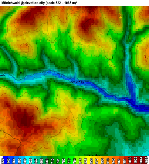 Mönichwald elevation map