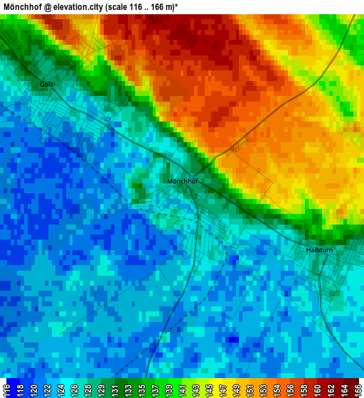 Mönchhof elevation map