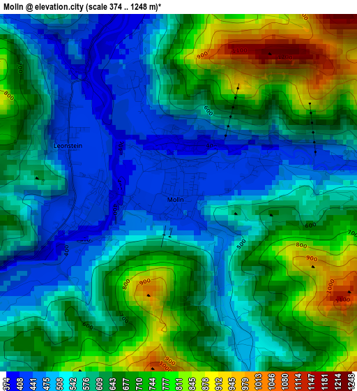 Molln elevation map