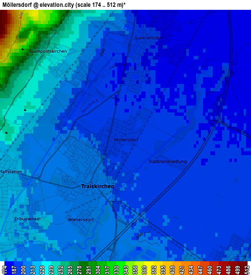 Möllersdorf elevation map