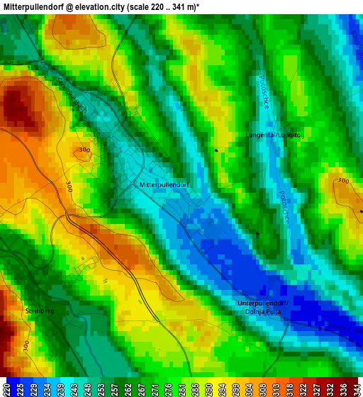 Mitterpullendorf elevation map