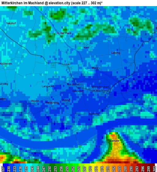 Mitterkirchen im Machland elevation map