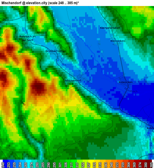 Mischendorf elevation map