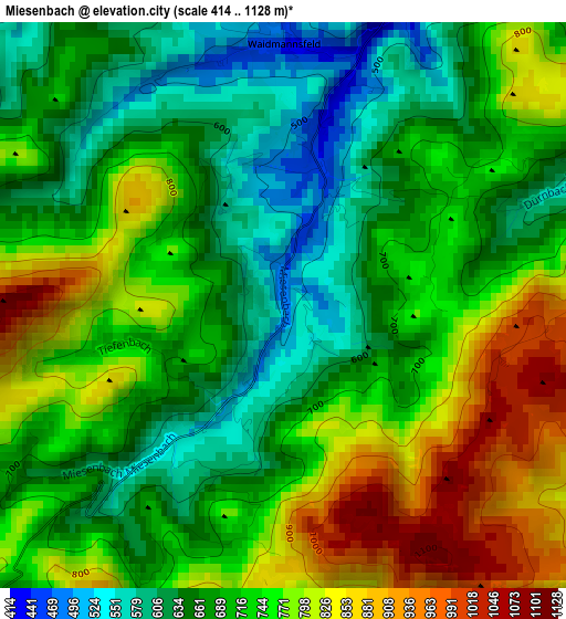 Miesenbach elevation map