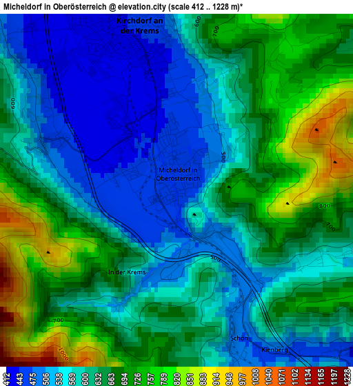 Micheldorf in Oberösterreich elevation map