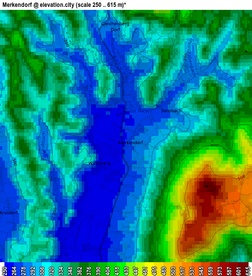 Merkendorf elevation map