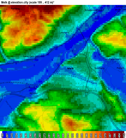 Melk elevation map