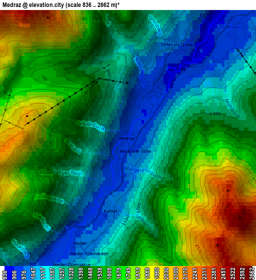 Medraz elevation map