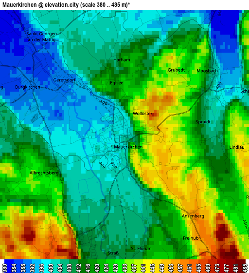 Mauerkirchen elevation map