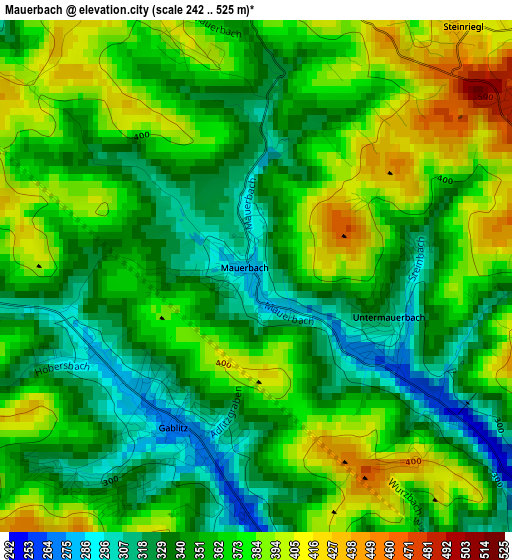 Mauerbach elevation map