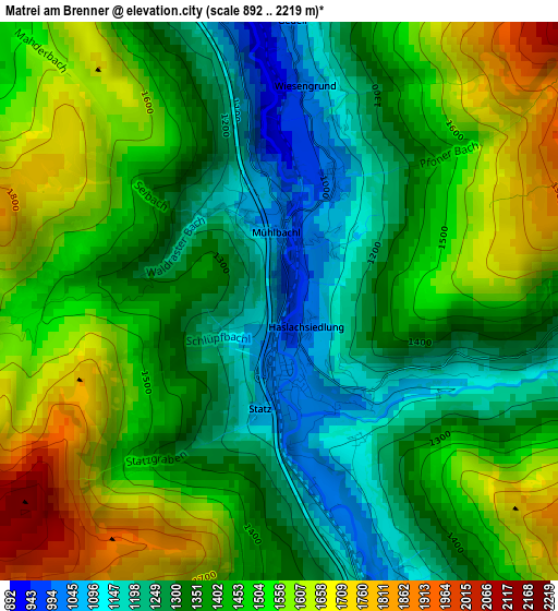 Matrei am Brenner elevation map