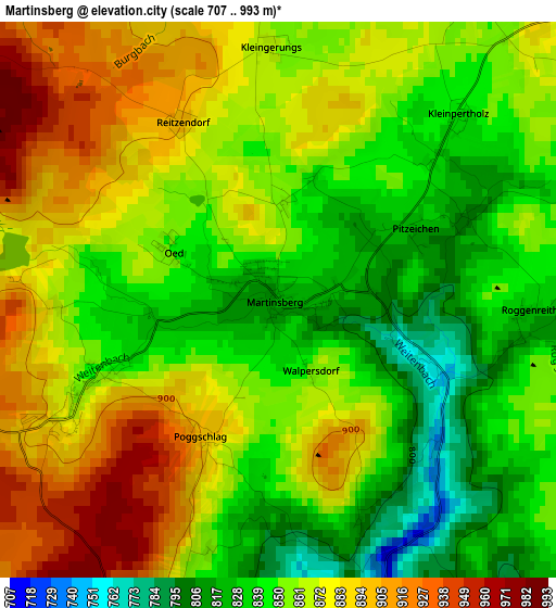 Martinsberg elevation map