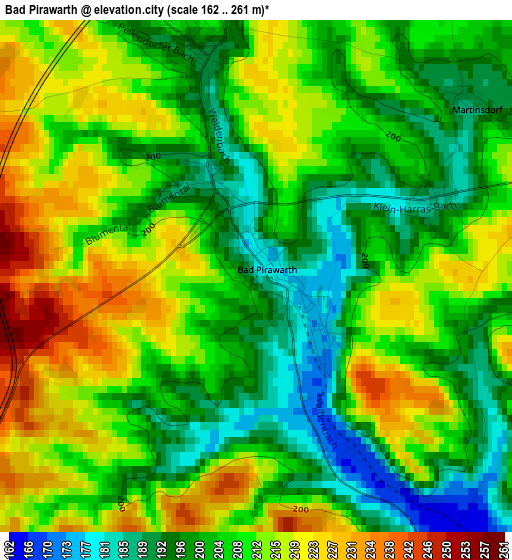 Bad Pirawarth elevation map