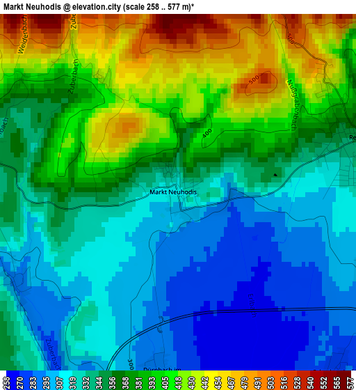 Markt Neuhodis elevation map