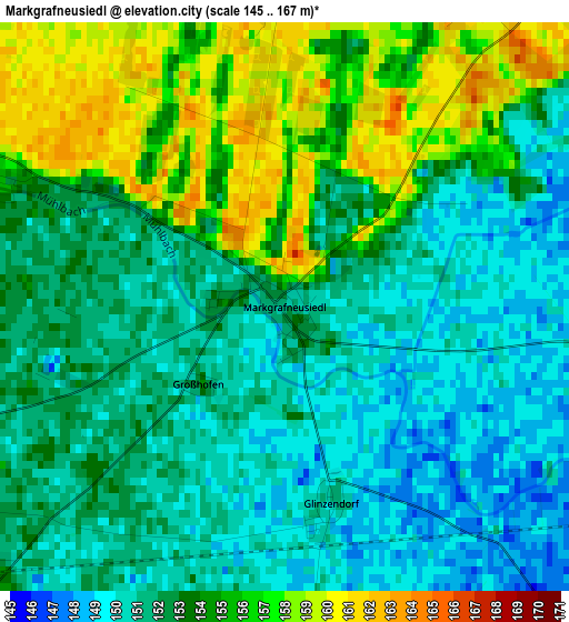 Markgrafneusiedl elevation map