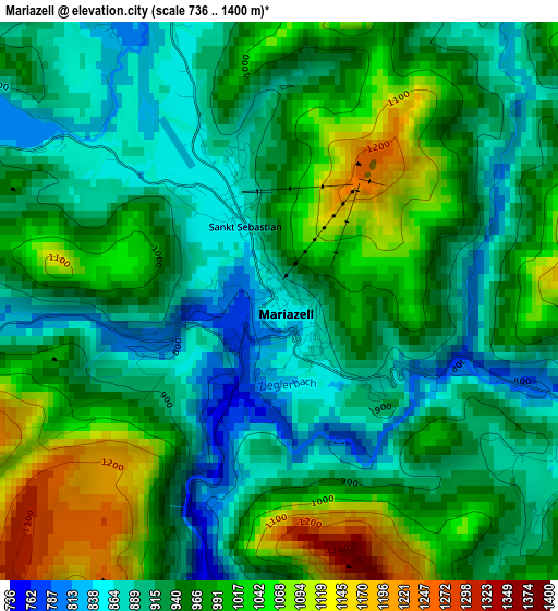 Mariazell elevation map