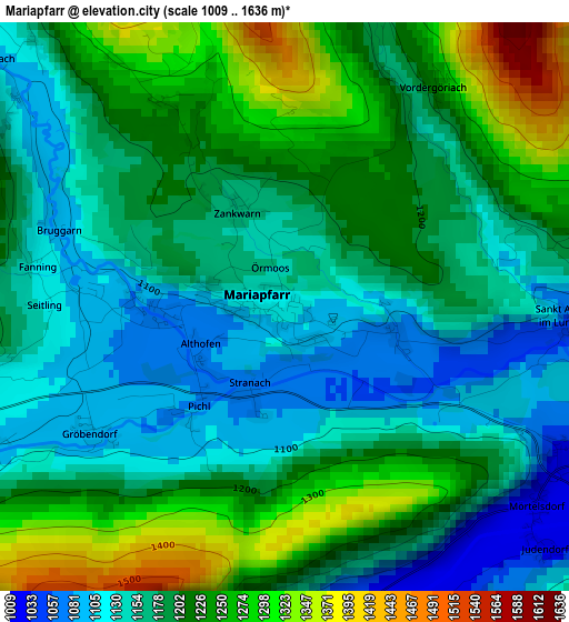 Mariapfarr elevation map