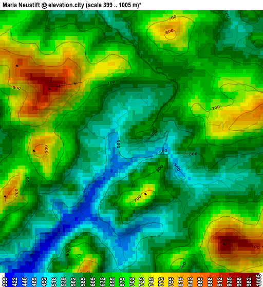 Maria Neustift elevation map