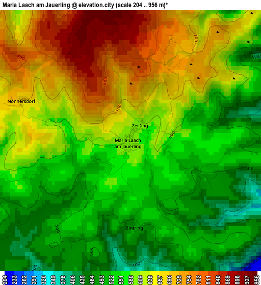 Maria Laach am Jauerling elevation map