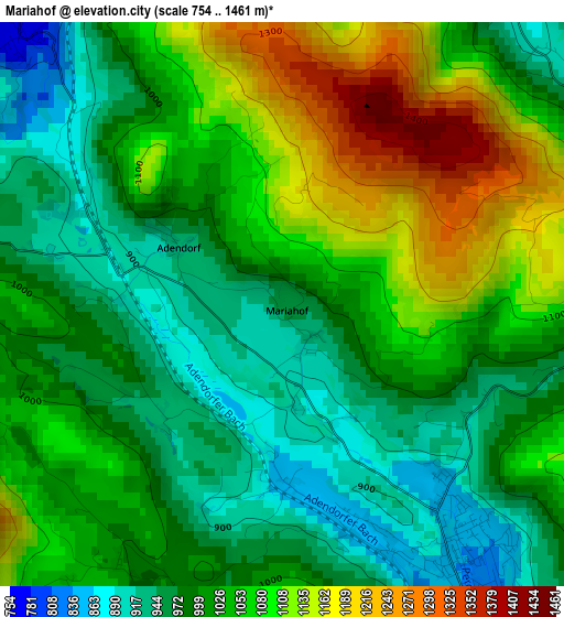 Mariahof elevation map