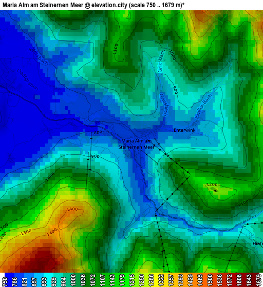 Maria Alm am Steinernen Meer elevation map