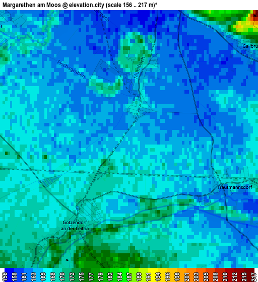 Margarethen am Moos elevation map