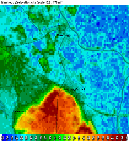 Marchegg elevation map