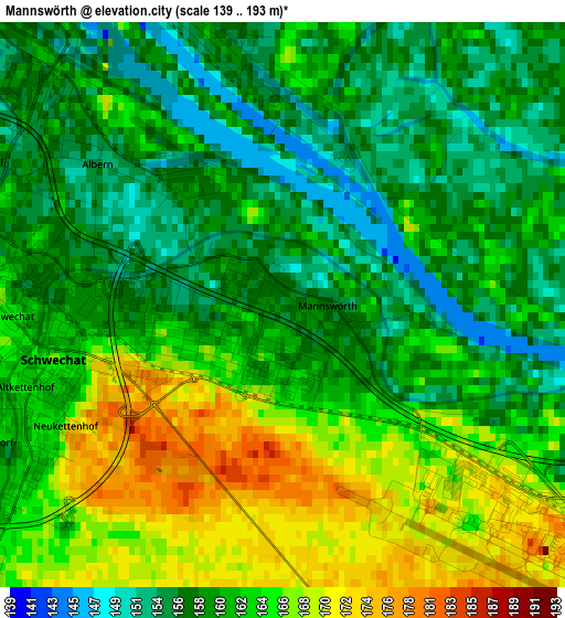 Mannswörth elevation map