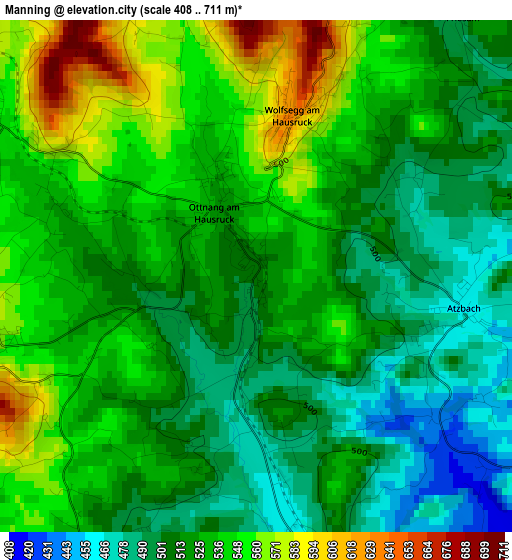 Manning elevation map