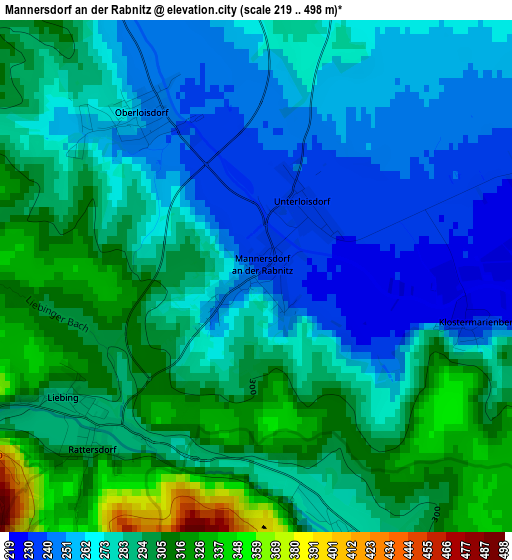 Mannersdorf an der Rabnitz elevation map