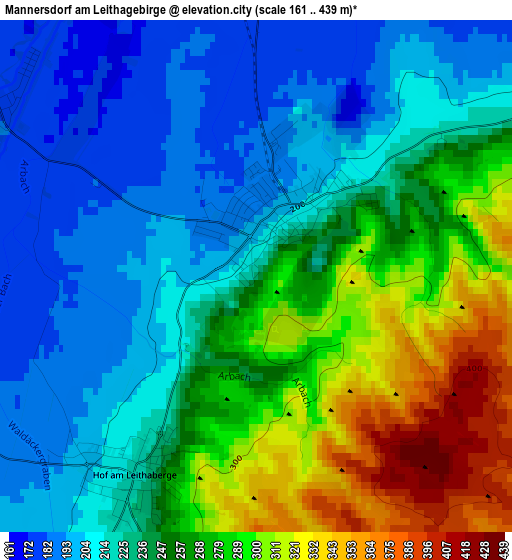 Mannersdorf am Leithagebirge elevation map