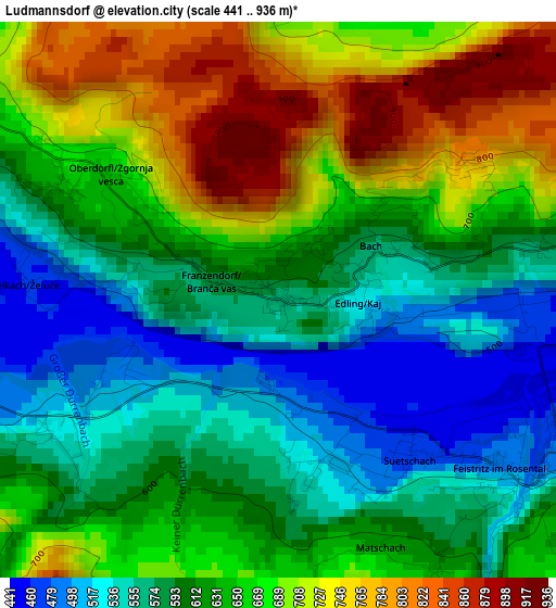 Ludmannsdorf elevation map