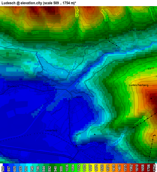 Ludesch elevation map