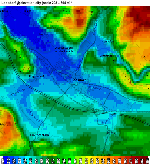 Loosdorf elevation map