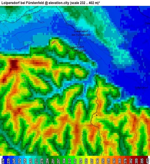 Loipersdorf bei Fürstenfeld elevation map