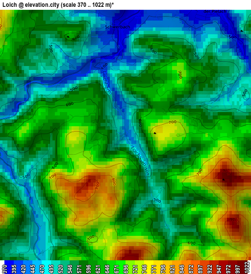 Loich elevation map