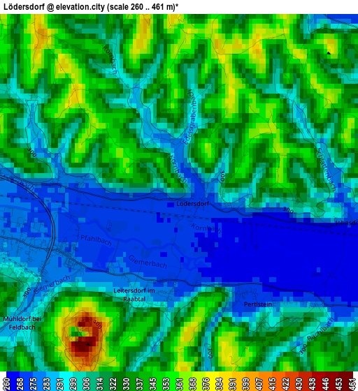 Lödersdorf elevation map