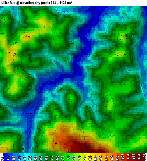 Lilienfeld elevation map