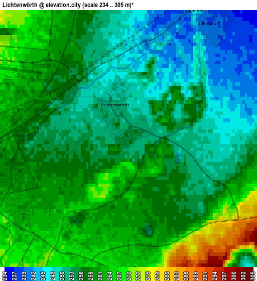 Lichtenwörth elevation map