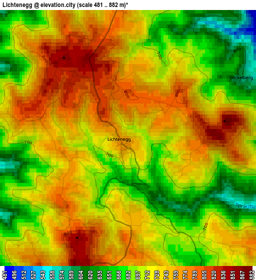 Lichtenegg elevation map