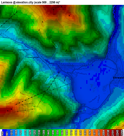 Lermoos elevation map